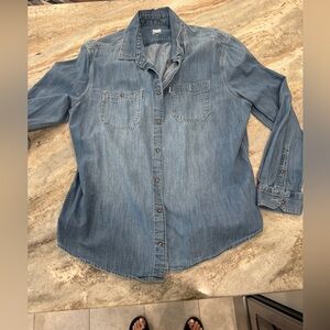 Target and Toms collab oversized denim long sleeve shirt
